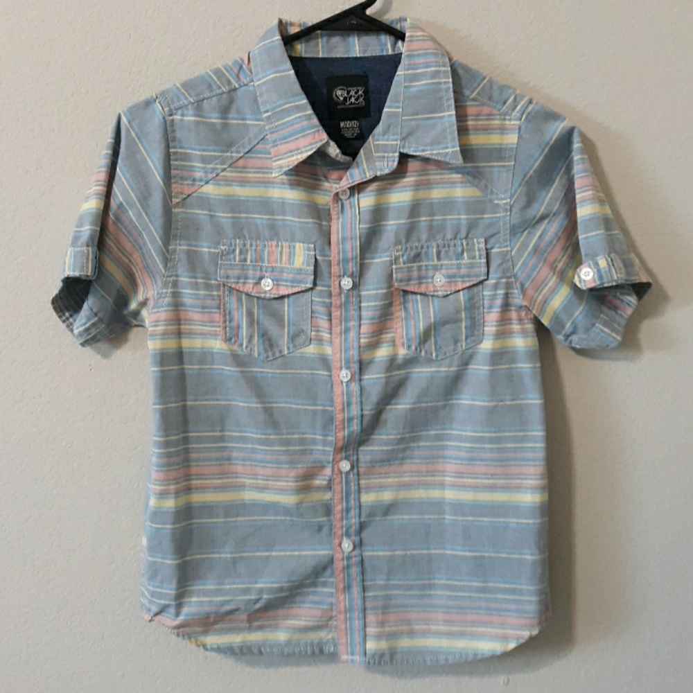Black Jack short sleeve button up shirt sz M